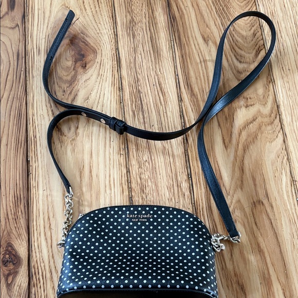 kate spade Handbags - Kate Spade Black and White Sparkle Polka Dot Crossbody Bag